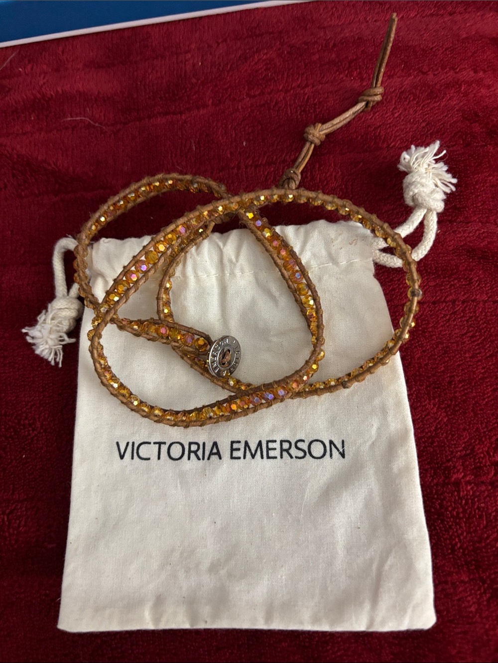 Victoria Emerson golden amber wrap bracelet